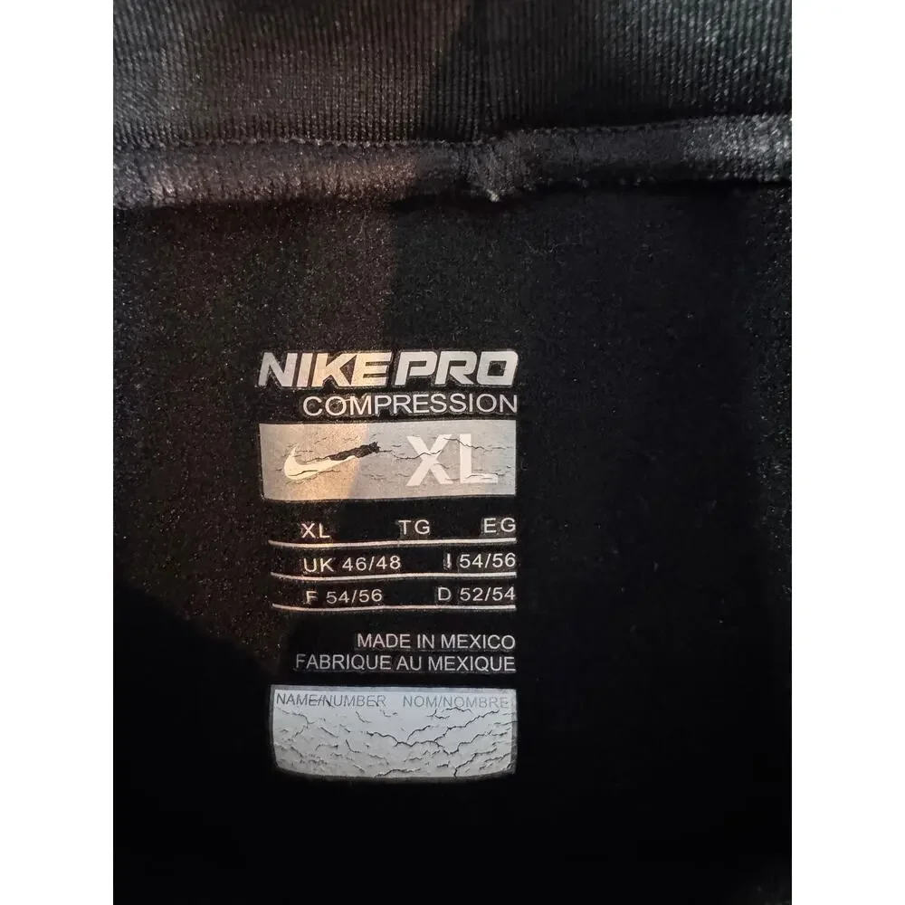 Nike Pro Compression Mens XL Black Long Sleeve Mock Neck Base Layer Shirt